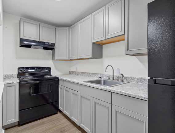 Renovated kitchen with white shaker cabinets and stainless appliances